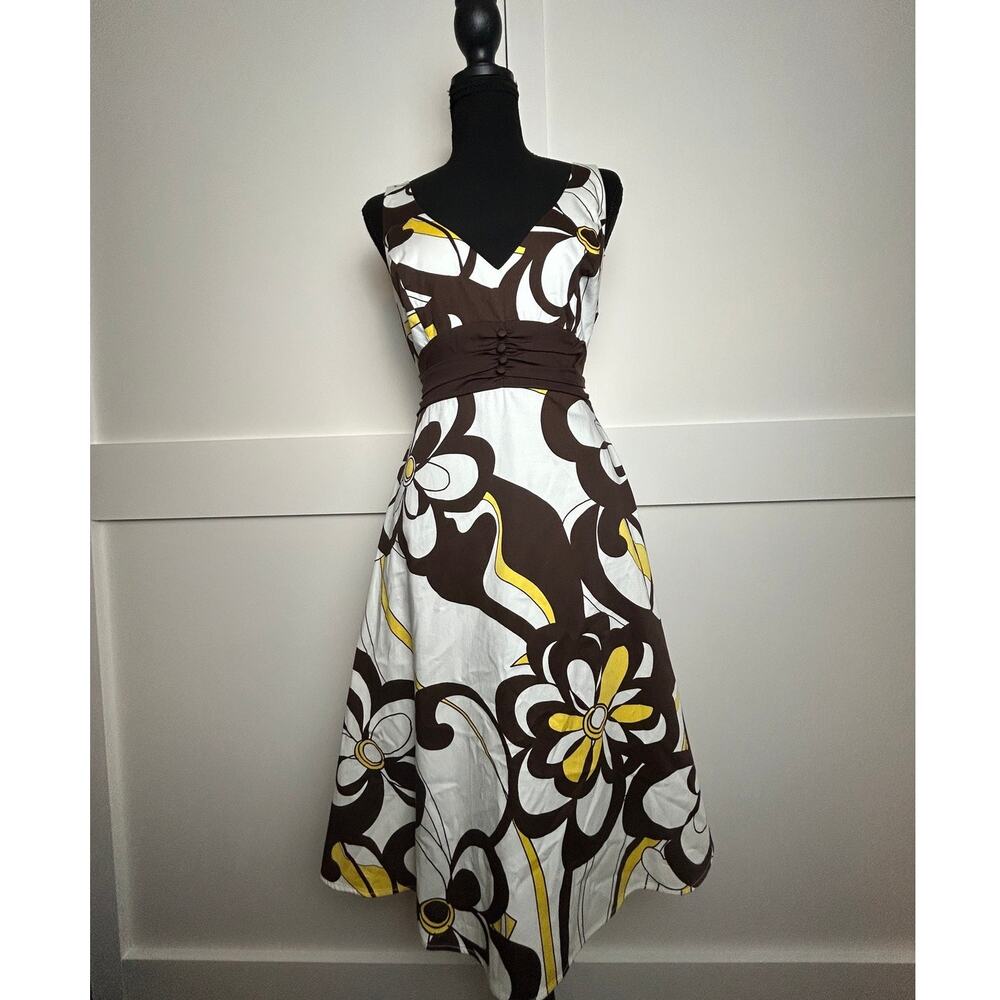 B Smart Y2K Floral Tie Back Sundress Size 10 western coquette Cotton Blend Dress
